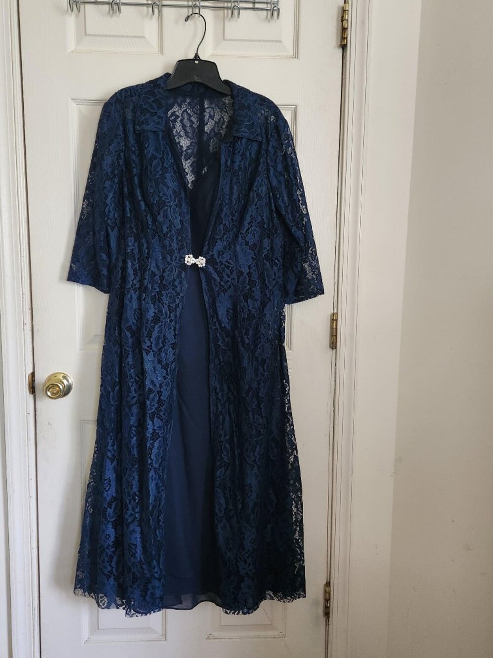 JJ House Dark Navy Midi Length Dress NWT